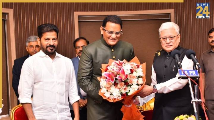 Former Indian cricketer Mohammad Azharuddin Takes Oath As Telangana Cabinet Minister