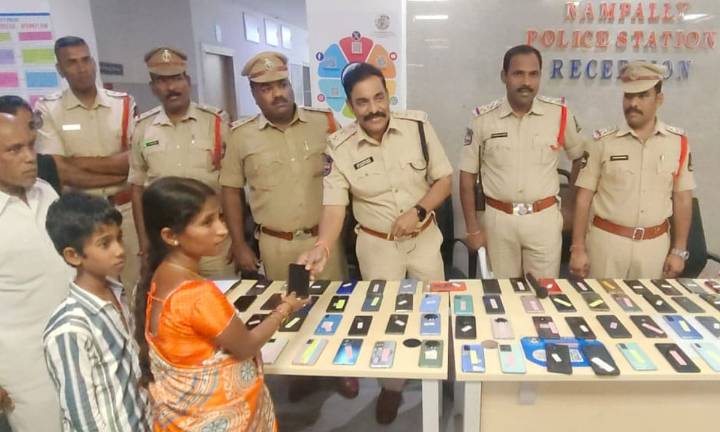 Nampally Police Recover 70 Missing Phones Worth ₹11 Lakh Through Tech