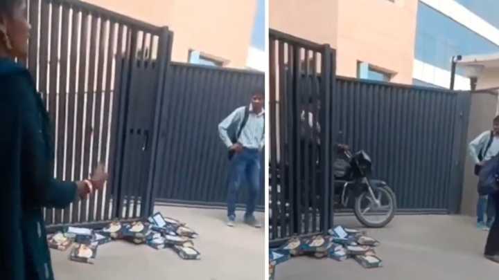 Viral video: Angry employees throw away ‘Diwali gift’ Soan Papdi at company gate