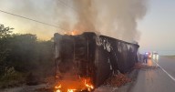 Se incendia tractocamión