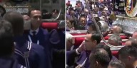 Presidente José Jerí cargó el anda del Señor de los Milagros durante la visita del ‘Cristo Moreno’ en Palacio de Gobierno