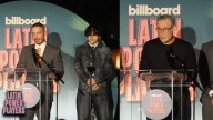 J Balvin, Xavi & John Janick Present Latin Executive of the Year to Nir Seroussi