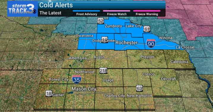 Frost Advisory issued as overnight temperatures near freezing
