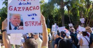 Varios cientos de estadounidenses protestan en Lisboa contra el “criminal” Donald Trump