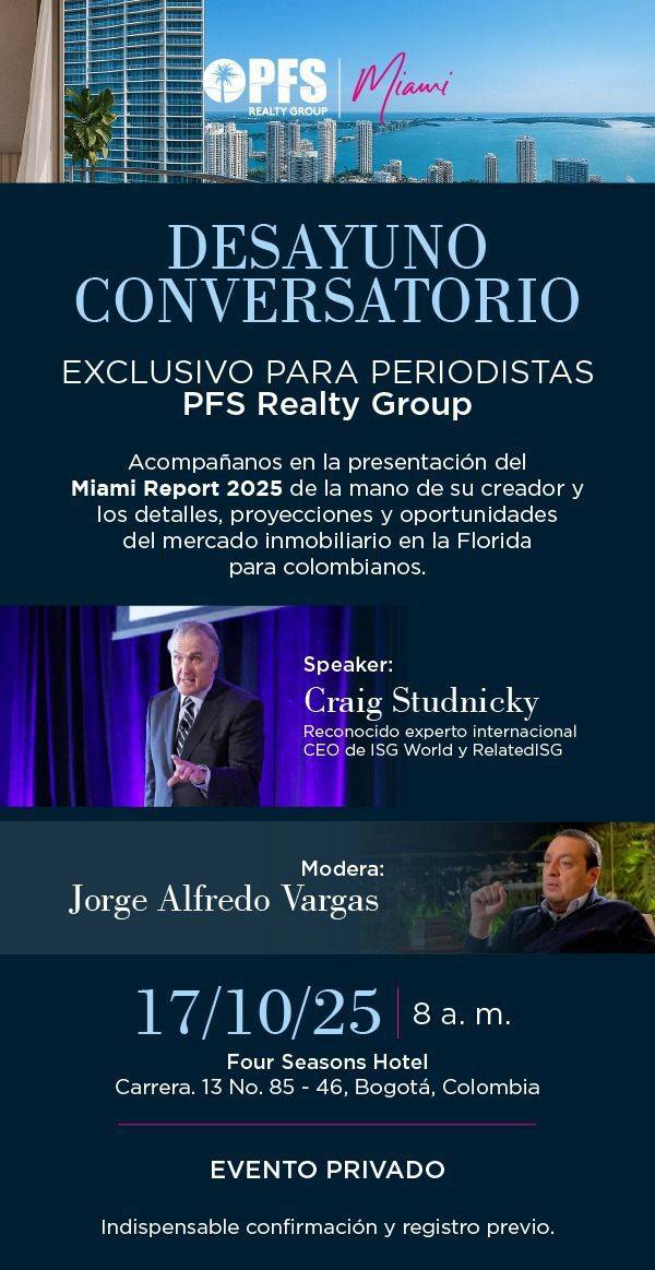 Colombia lidera la inversión inmobiliaria en Florida: revelan resultados del Miami Report 2025