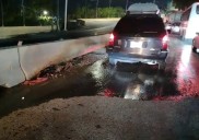 Reporte de bote de aguas servidas en la Carretera Panamericana compromete la seguridad vial