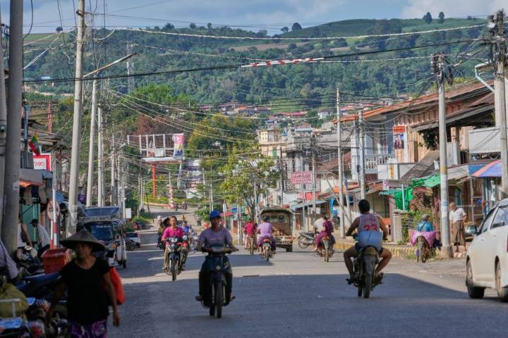 A Myanmar town lies in shambles as both sides in civil war vie for control