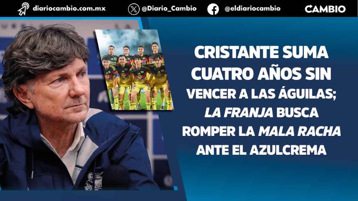 Club Puebla vs Club América: Cristante sigue sin vencer a las Águilas