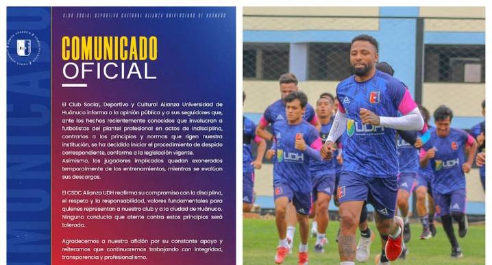 Alianza Universidad anunció la separación de futbolistas del plantel profesional por indisciplina Gómez Ascues Durán Barco últimas