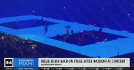 Billie Eilish back on stage after Miami concert incident