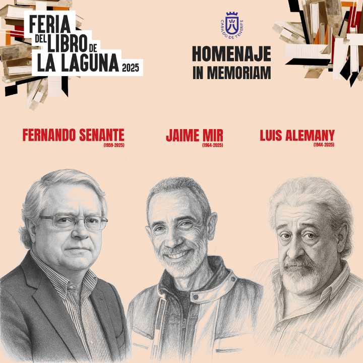 El Cabildo de Tenerife recuerda a Fernando Senante, Jaime Mir y Luis Alemany en la Feria del Libro de La Laguna