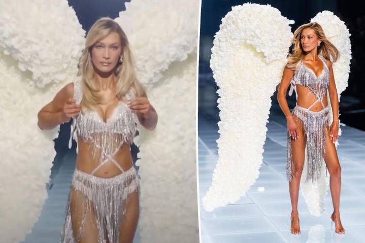 Bella Hadid apologizes to fans for 'struggling' during Victoria's Secret Fashion Show