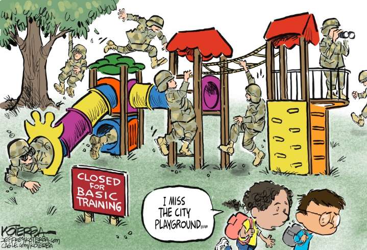 Cartoonist’s take: ‘Sending in the military’
