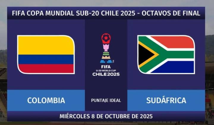 Colombia vs Sudáfrica Sub 20: Hora, canal y detalles del duelo por los octavos del Mundial Chile...