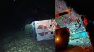 Tráiler Cargado de Elotes Volcó y Cayó sobre Auto en Carretera Ímuris