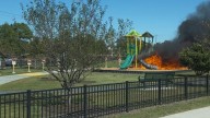 Fire engulfs playground at Norfolk's Broad Creek Legacy Park