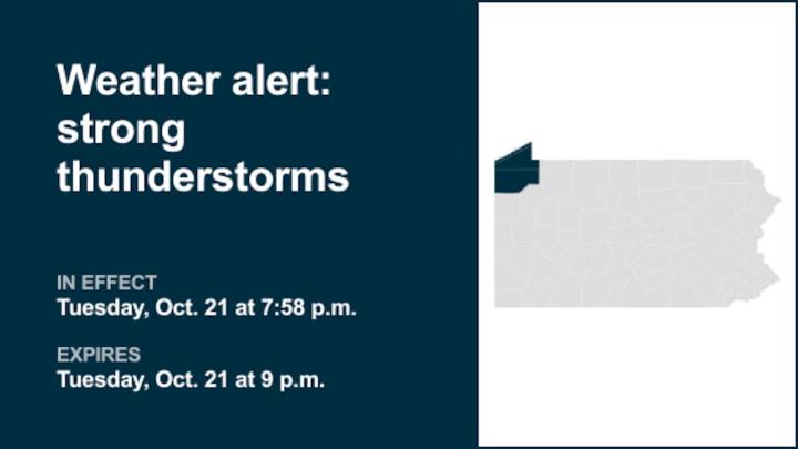 Update: Prepare for strong thunderstorms in Northwest Pa. Tuesday night