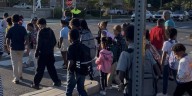 Students walk to school as part of national safety event in Nashville