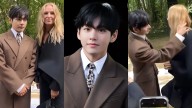 BTS V aka Kim Taehyung serves K-Drama coded moment at Celine's show shyly fixes Uma Thurman's hair