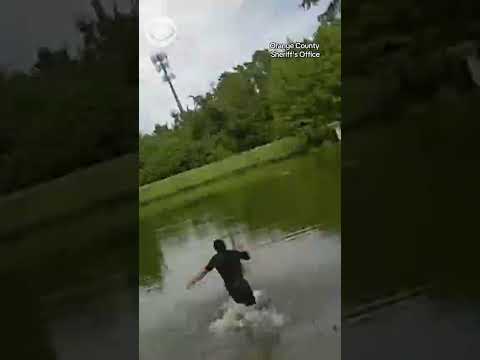 Florida deputies rescue autistic boy from deep retention pond #shorts