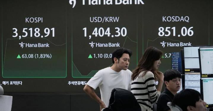 Asian shares are mostly lower following Wall Street's pause from its feverish rally