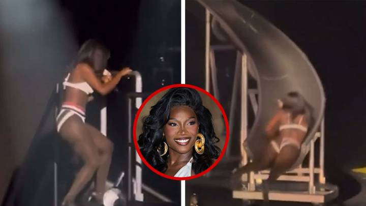 Doechii Flashes Lingerie-Clad Booty in Fall Down Slide While Performing in NYC