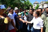 Sheinbaum visitó Tamazunchale tras las afectaciones por lluvias en SLP