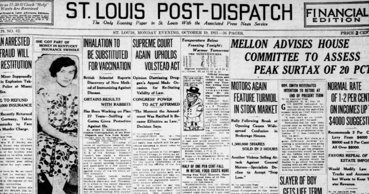 See the Oct. 19, 1925, front page: Supreme Court again upholds Volstead Act