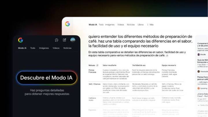Google lanza en España el Modo IA de su buscador: multimodal, Gemini 2.5 personalizado y respuestas conversacionales