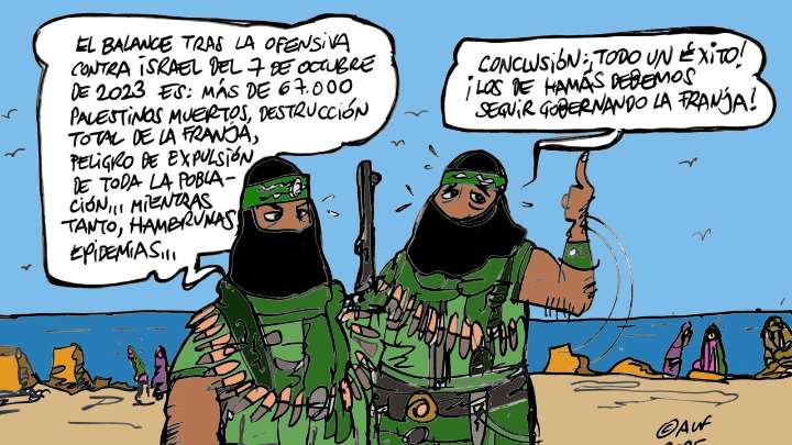 Balance del conflicto israelí-palestino por parte de Hamás, en la viñeta gráfica de Alfredo Boto