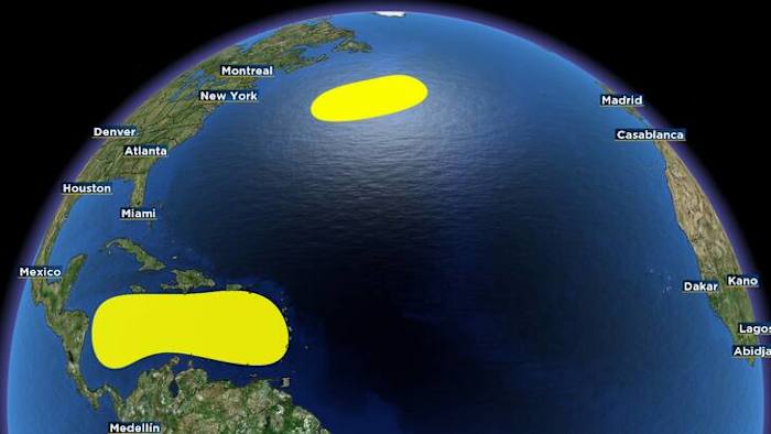Low chance of tropical development in North Atlantic, Caribbean wave moves westward