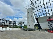 Con más del 75% de avance, toma forma el muro de escalada del Estadio Centenario