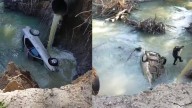 Muere conductor tras caer su vehículo al río