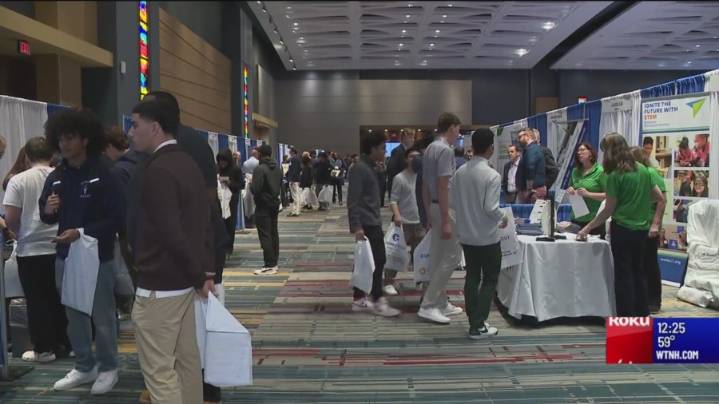 Students explore aerospace manufacturing careers at the Connecticut Convention Center in Hartford