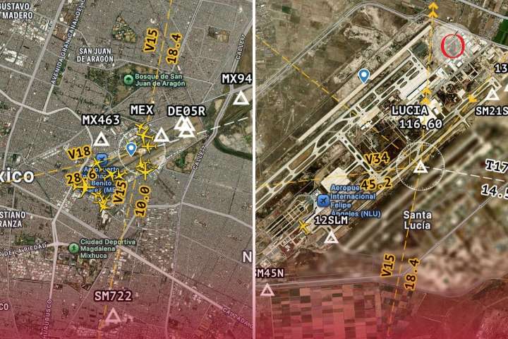 El AICM no se da ‘abasto’... el AIFA, luce vacío: imágenes aéreas de ambos aeropuertos de la CDMX