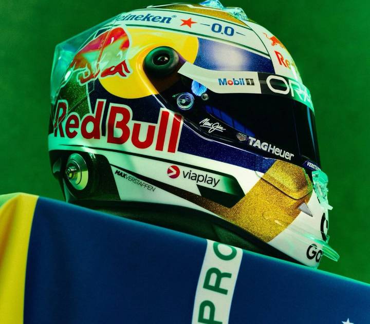 Max Verstappen utilizará casco de colores verde, amarillo y azul para el GP de Brasil
