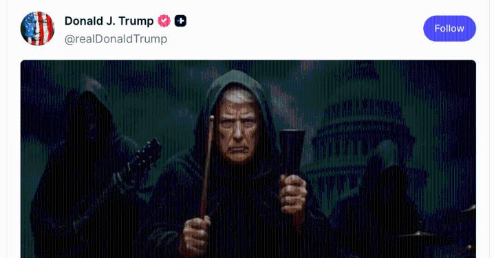 Unwell Trump Posts Bizarre Project 2025 ‘Grim Reaper’ Video