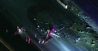 3 critically hurt after helicopter crashes on California freeway
