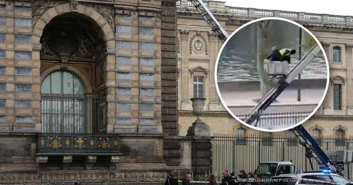 Louvre thieves caught on video escaping using a cherry picker and bike