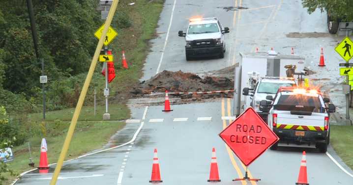 Water main break closes stretch of Blue Ridge Road in Raleigh, repair will take days :: WRAL.com