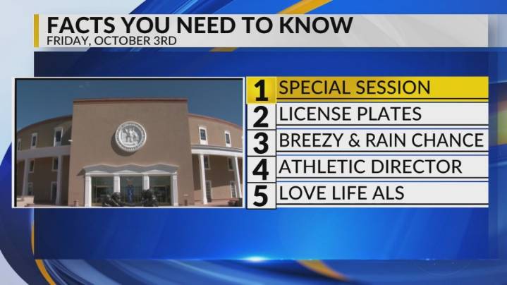 Special session ends, License plate crackdown, Breezy weather, NMSU athletic director, Stuntman spreading awareness