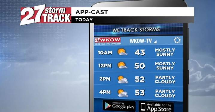Increasing clouds as temperatures continue to fall