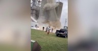 VIDEO: Grain elevator collapses in Martinton, knocks out power