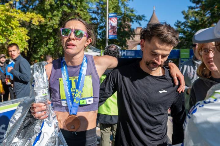 The CT couple who won the men's and women's marathon titles in Hartford last year are back but in different races
