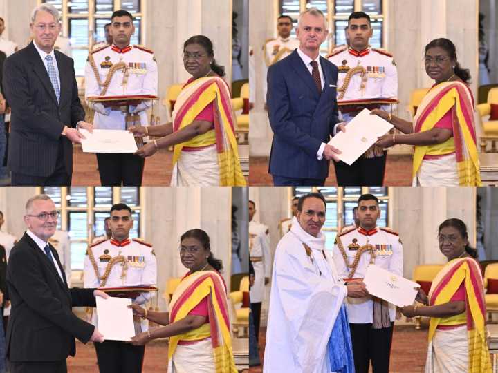 President Droupadi Murmu accepts credentials of newly appointed e