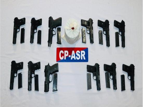 Amritsar Police bust cross-border arms, heroin network; five held, 12 pistols, 1.5 kg heroin seized [ FULL VIEW ]