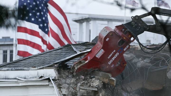 Trump admin demolishing entire White House East Wing for ballroom