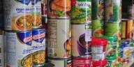 Community collecting canned goods at Marion High School football game