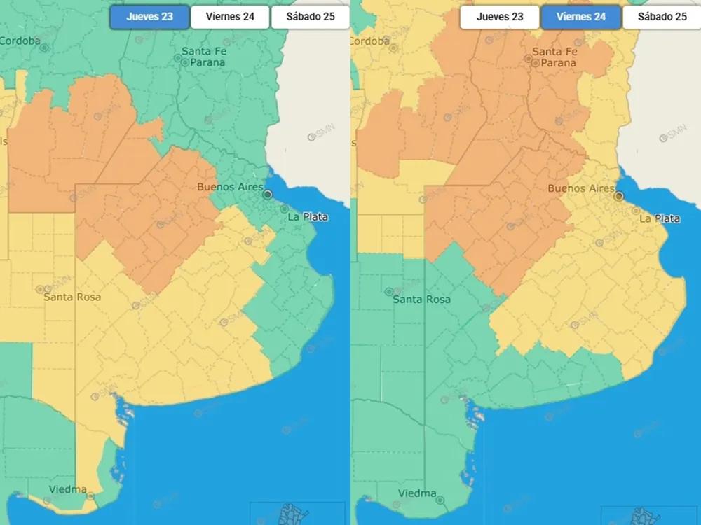 El noroeste bonaerense, con suelos anegados y bajo alerta naranja por tormentas