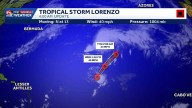 Tropical Storm Lorenzo continues to weaken